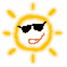 happy sun face sun shades on cute cool