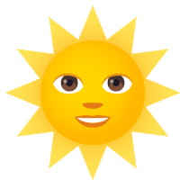 Sun With Face Nature Sticker - Sun With Face Nature Joypixels Stickers