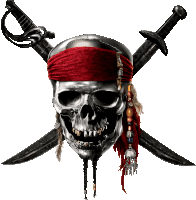 Pirata Skull Sticker - Pirata Skull Sword Stickers