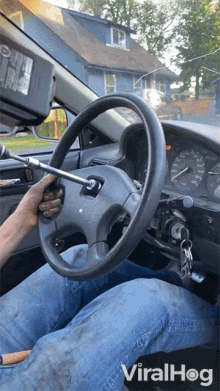 Fixing The Steering Wheel Viralhog GIF - Fixing The Steering Wheel Viralhog Drilling GIFs