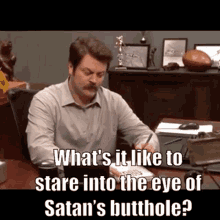 Ron Swanson Parks And Rec GIF - Ron Swanson Parks And Rec Devil GIFs