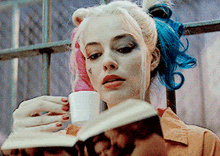 Harley Quinn Tea GIF - Harley Quinn Tea Drinking GIFs