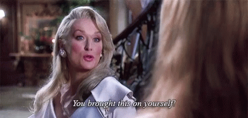 Meryl Streep Brought This To Yourself GIF - Meryl Streep Brought This To Yourself  Death Becomes Her - Discover & Share GIFs