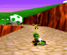 Mario Kart Yoshi Valley GIF - Mario Kart Yoshi Valley Mario_kart_64 GIFs