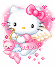 love you hello kitty heart cute angels