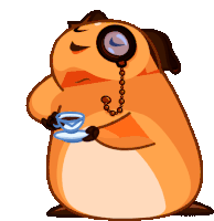 Cavy Tea Sips Tea Sticker - Cavy Tea Sips Tea Drinking Tea Stickers