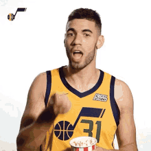 Georges Niang Eating Pop Corn GIF - Georges Niang Eating Pop Corn Basket Ball GIFs