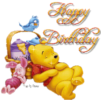 Pooh Birthday Sticker - Pooh Birthday Happy Birthday Stickers
