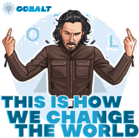 Cobaltlend Keanu Reeves Sticker - Cobaltlend Keanu Reeves Change The World Stickers