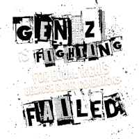 Gen Z Against Inequality And Authoritarianism Fist Sticker - Gen Z Against Inequality And Authoritarianism Gen Z Inequality Stickers