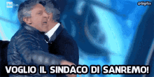 Fiorello Rosario Fiorello Sanremo 2018 Sindaco Disturbatore Calma Aspetta Fermo Stop GIF - Stop Italian Music Contest GIFs