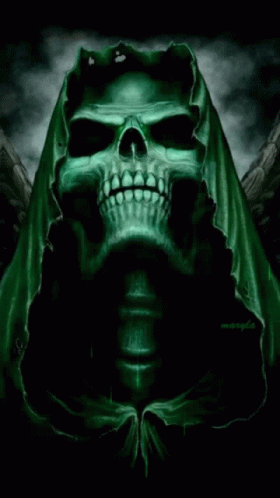 Skull Grim Reaper GIF - Skull Grim Reaper Green - Discover & Share GIFs