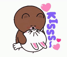 i love you kiss kisses sweet cony and brown