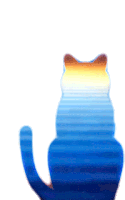 Cat Wavy Sticker - Cat Wavy Sunrise Stickers