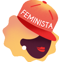 Black Woman Wearing A Hat With Caption Feminist In Portuguese Sticker - Proudly Me Feminista Girl Power Stickers