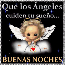 Angelito Deseando Unas Buenas Noches GIF - Que Sueñes Con Los Angelitos Dulces Sueños Angelitos GIFs
