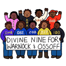 divine nine divine nine for warnock and ossoff warnock vote warnock vote ossoff