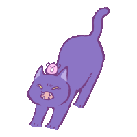 Cat Kitty Sticker - Cat Kitty Purple Stickers