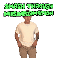 Kick Smash Sticker - Kick Smash Smash Through Misinformation Stickers