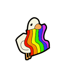 henry the duck gay pride rainbow color colorful flag