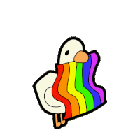Henry The Duck Gay Pride Sticker - Henry The Duck Gay Pride Rainbow Color Stickers