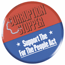 corruption stopper support the for the people act button pin handcuffs