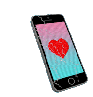 Phone Heart Sticker - Phone Heart Heartbreak Stickers