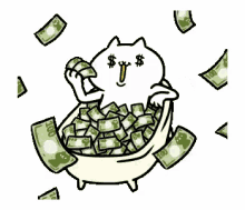 intense cat money bath rich money cash