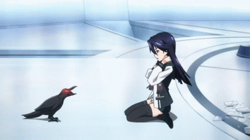 Akane siendo engullida por un cuervo