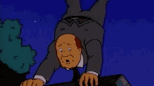 king of the hill bill dauterive hanging on flying off roof hanging on roof
