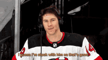 New Jersey Devils I Guess Im Stuck With Him So Thats Good GIF - New Jersey Devils I Guess Im Stuck With Him So Thats Good Stuck With Him GIFs