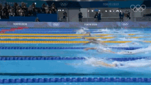 Swimming Nbc Olympics GIF - Swimming Nbc Olympics Racing To Finish Line GIFs