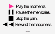 Play The Moments Pause The Memories GIF - Play The Moments Pause The Memories Stop The Pain GIFs