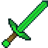 Emerald Sword Pixel Art Sticker - Emerald Sword Sword Pixel Art Stickers