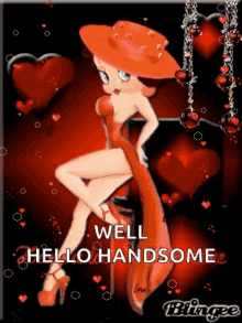 well hello handsome betty boop sparkles hearts