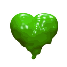 green heart heart beat yuck green gooey