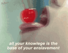 All Your Knowledge Is The Base Of Your Enslavement Cherry GIF - All Your Knowledge Is The Base Of Your Enslavement Cherry Licking GIFs