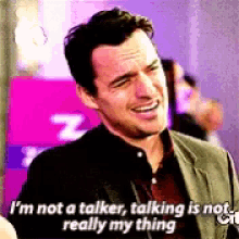 New Girl Im Not A Talker GIF - New Girl Im Not A Talker Talking Is Not Really My Thing GIFs