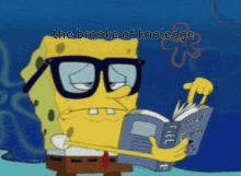 the brooke of knoledge flipping pages spongebob glasses book of knowledge