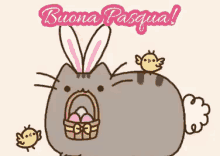 Buona Pasqua Pasqua Punsheen Coniglietto Gatto Coniglio Pulcino Uova Di Pasqua GIF - Happy Easter Easter Punsheen The Cat GIFs