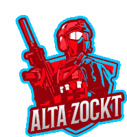 Alta Zockt Soldier Sticker - Alta Zockt Soldier Logo Stickers