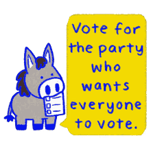 vote for the party who wants everyone to vote democrat donkey vote