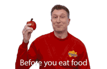 before you eat food singing apple reminder simon pryce