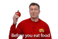 Before You Eat Food Singing Sticker - Before You Eat Food Singing Apple Stickers