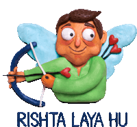Cupid Says "I Have Got You A Proposal For You" In Hindi. Sticker - Indian Wedding Rishta Laya Hu Cupid Stickers