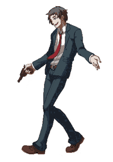 persona4 adachi gun smile