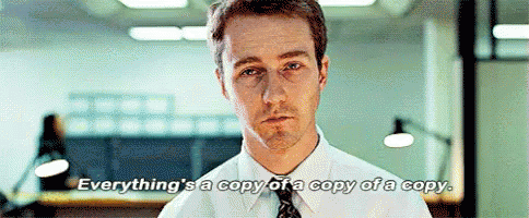 Bored Edward Norton from Fight Club