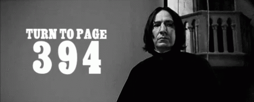 harry potter snape turn to page 394 gif