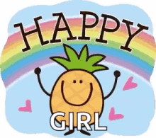 Happy Girl Pineapple GIF - Happy Girl Pineapple GIFs
