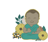 Buddha Baby Buddha Sticker - Buddha Baby Buddha Sunflowers Stickers